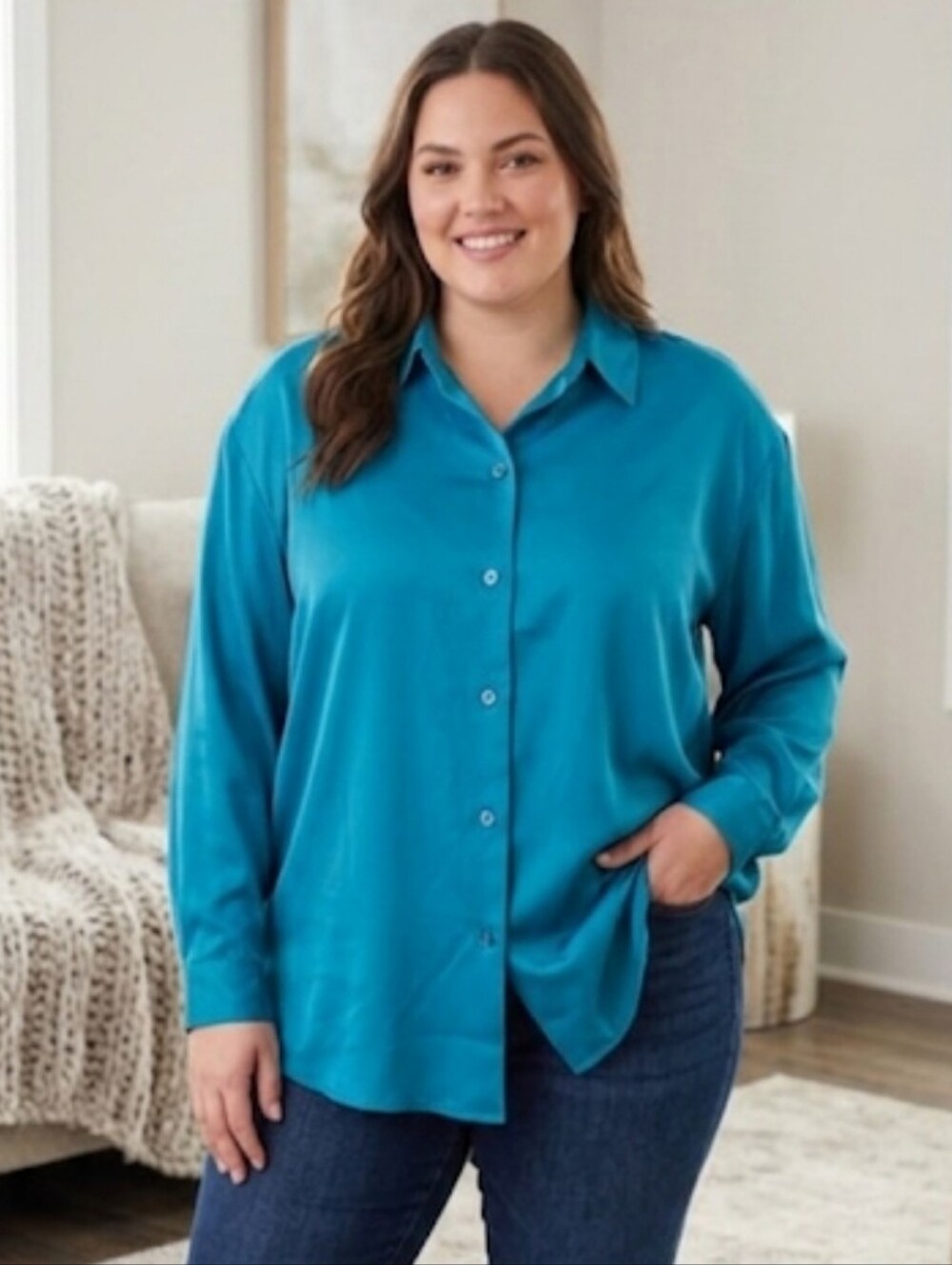 S.G. Sport blouse. Teal Size 1X